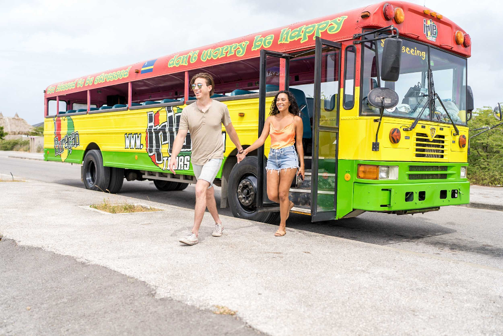 Open-Air City Bus Ride and Beach Experience