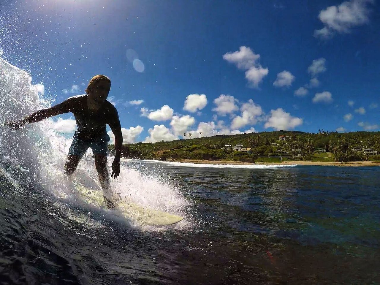 Surfing Solo Freights Bay Barbados